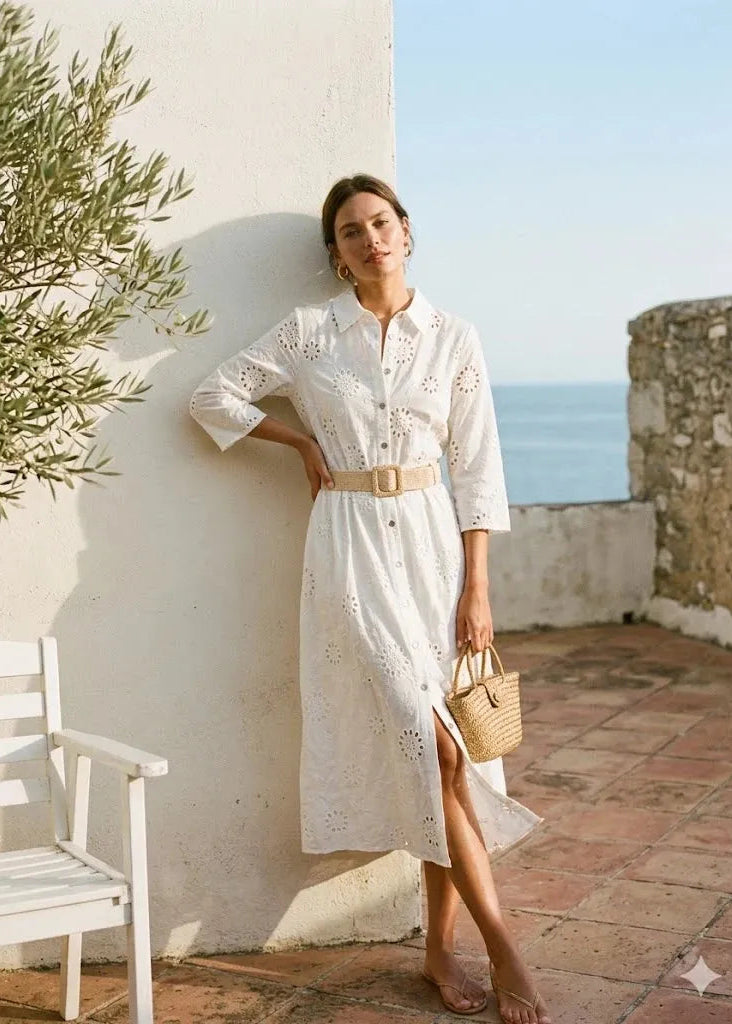Robe Broderie Anglaise Femme - Vue détail broderie