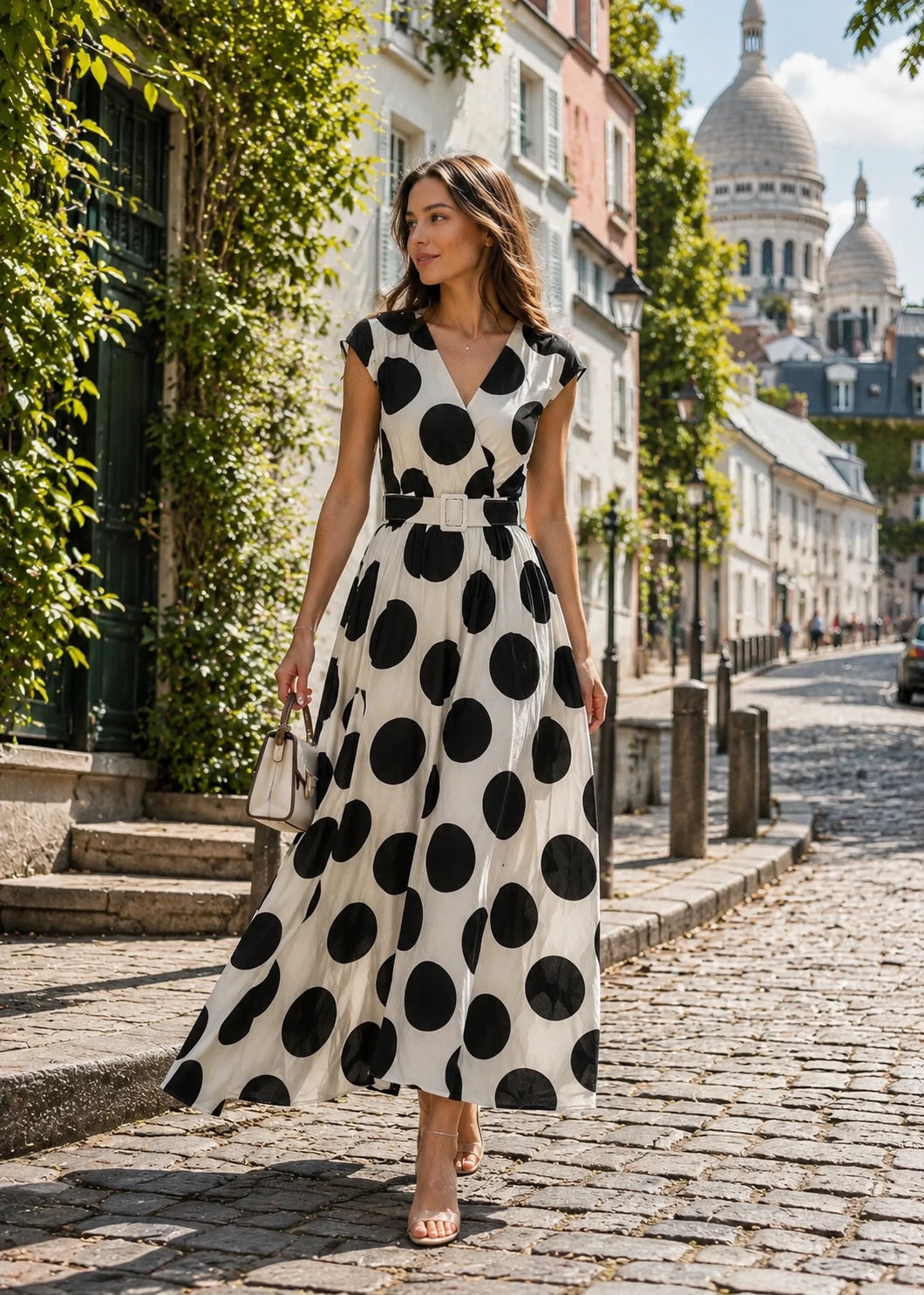 Robe Longue Sans Manche avec Ceinture - My Queen - Blanch