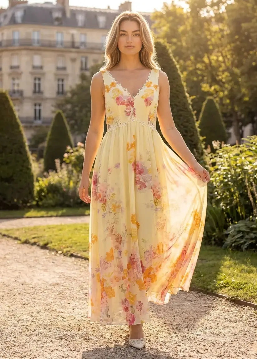 Robe Mousseline Fleurie AMIE KOKO – Dentelle